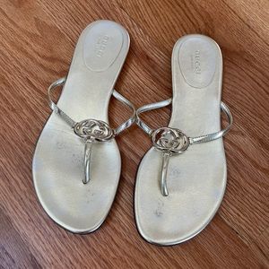 Gucci Gold Miroir Platino Sandals Size 6 B